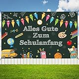 Einschulung Deko Banner, Alles Gute Zum Schulanfang Deko Banner für einschulung deko mädchen junge 180 * 110cm Grün