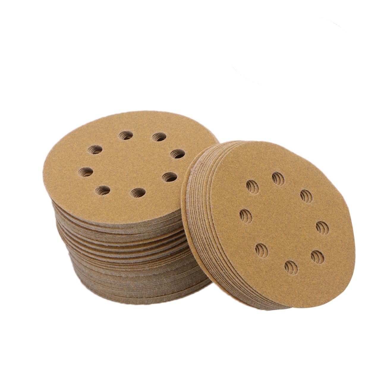 HAWILLOSCH 5-inch 8-Hole Sandpaper 120 Grit Dustless Sanding Discs Ideal for Wood and Paint