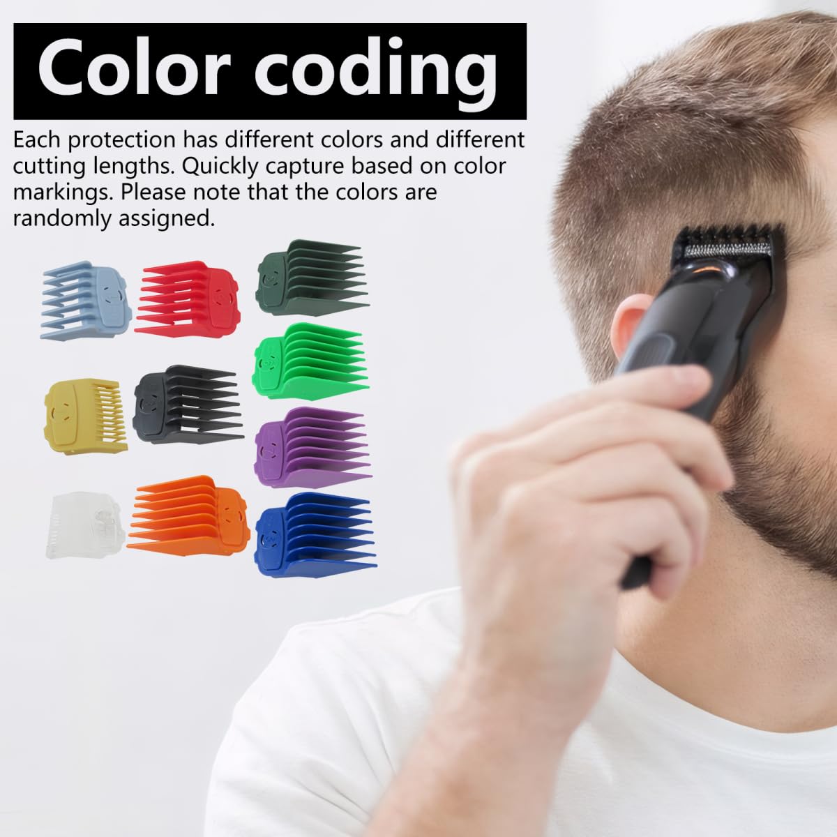 US! Magetic Clipper Guards Set für Baby*liss Pro FX870 / FX825 Serie, farbcodierte Scherhilfen, Ersatz – Länge: 1/16 Zoll bis 2,5 cm, 10 Stück