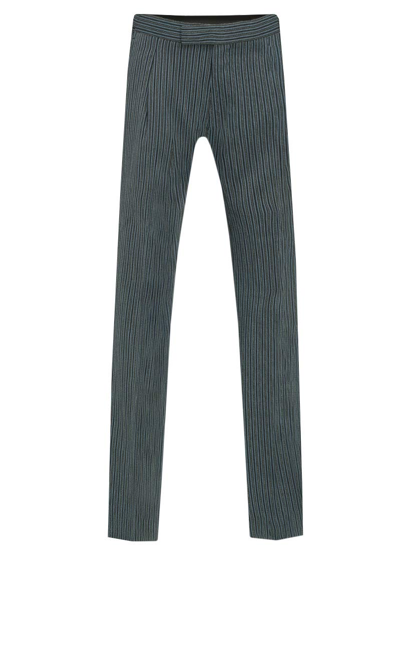 Dobell Mens Black and Grey Striped Morning Wedding Suit Trousers Slim Fit-34R