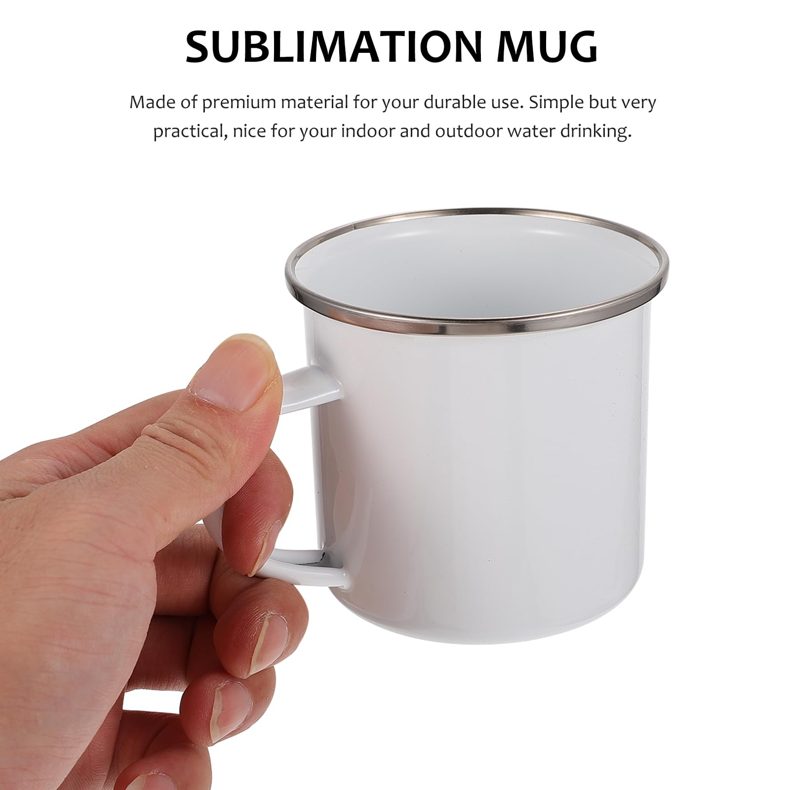 Amosfun 5 Stk Tasse aus Thermotransfer-Emaille Kaffeetasse Tassen für Kinder personalisierte tasse tassen personalisieren Sublimation leere Tasse Sublimationsbecher Rostfreier Stahl Weiß