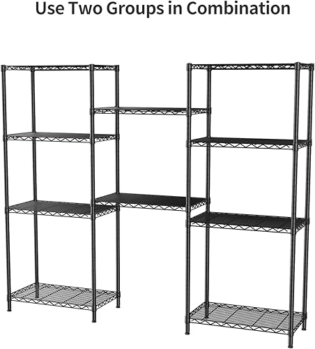 Miniatura 8 de SINGAYE Estante de almacenamiento de 5 niveles, estantería de alambre, estantes de almacenamiento de metal para cocina, lavandería, despensa,