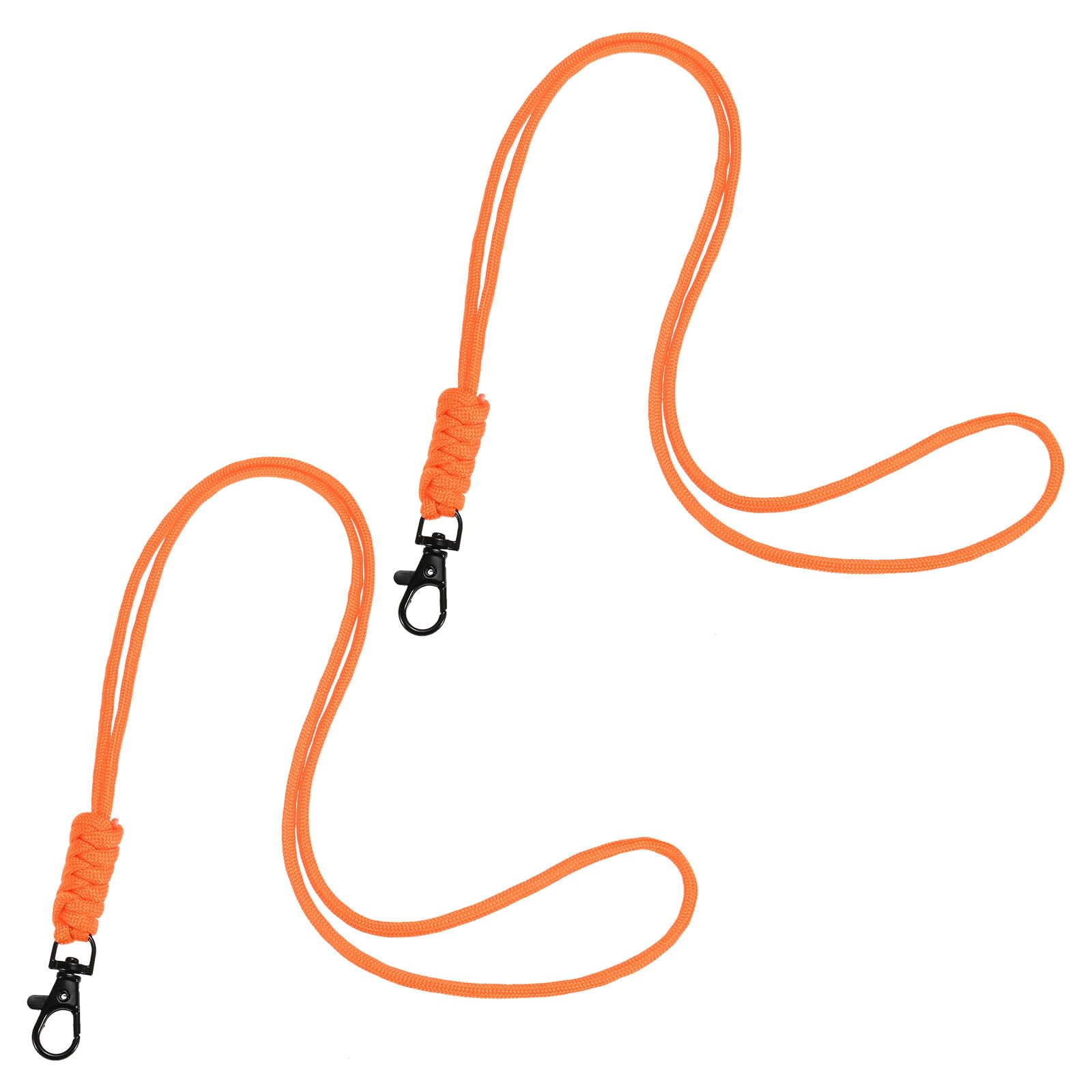 M METERXITY 2-Pack Lanyards for ID Badges, Orange Adjustable Keychain Long Key Neck Lanyard Strap with Lobster Clasp for Man/Woman/Girls/Teacher, ID Holder Folder