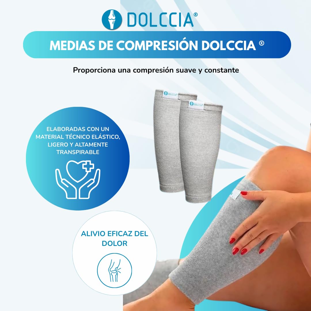 DOLCCIA 1 par Medias de compresión de bambú, Calcetines Compresivos Mujer Hombre, Mangas de Compresión para Deporte, Running, Ciclismo, Trabajo, Senderismo, Vuelo