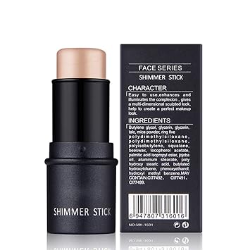 Alvinlite Highlighter Makeup Stick, Magical Halo Glow Highlighters, Contour Highlighter Stick Multi-function Face Shimmer Brightens and Shades Pencil for Face and Body 0.24fl.Oz Brown