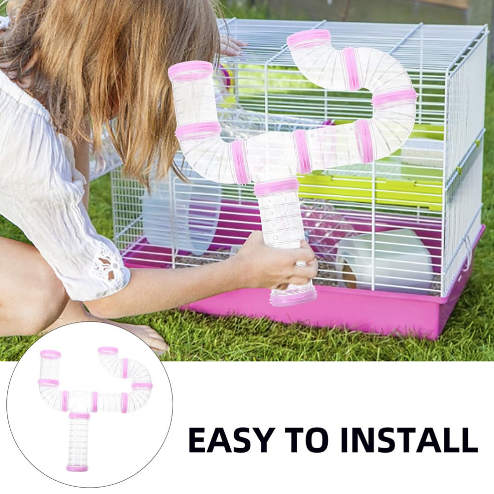 Toddmomy 16 Tubos para Jaula De Hámster Juego De Túneles De Bricolaje Transparente 5.90X2.36X2.36In Conectores Resistentes para Actividades De Hámster Interior Y Exterior