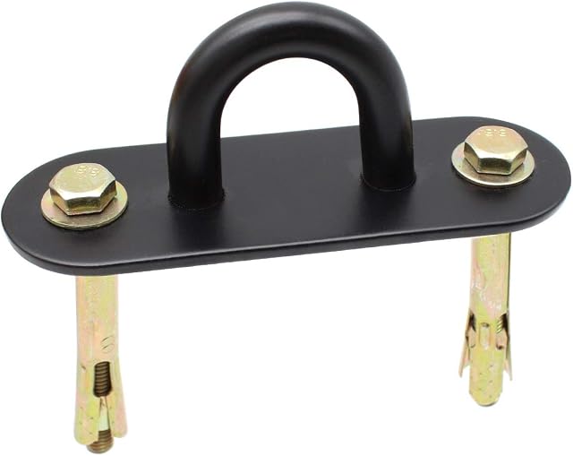 S-H KINHARD Heavy Duty Swing Hook Suspension Straps Bracket, Stainless Steel Eye Plate U- Shaped Ceiling Rope Anchor- Suspension Hooks Can Hang Yoga Swings, Hammocks, Sandbags, Gym (Black)