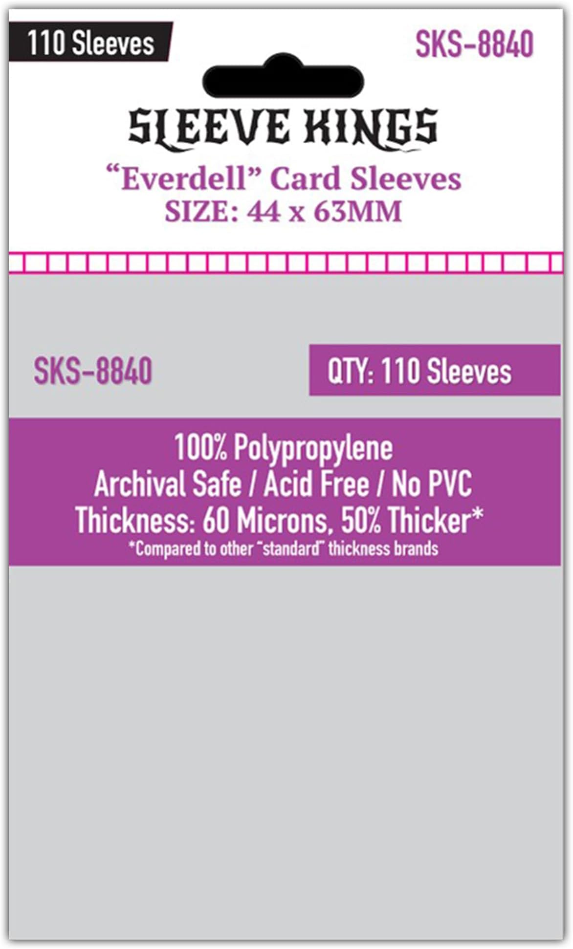 Sleeve Kings Everdell Mini Compatible Card Sleeves – 110 Pack, 44 x 63 mm, Extra Clear 60 Micron Polypropylene, Acid-Free, PVC-Free – SKS-8840