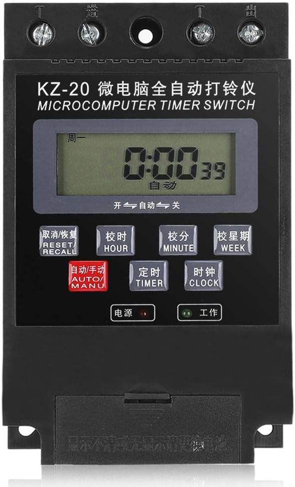 Timer Switch Timer Controller,Microcomputer Ringer School Beller Bell Timer Electric Bell Timer Switch ON/OFF School Programmable Time Relay LCD display