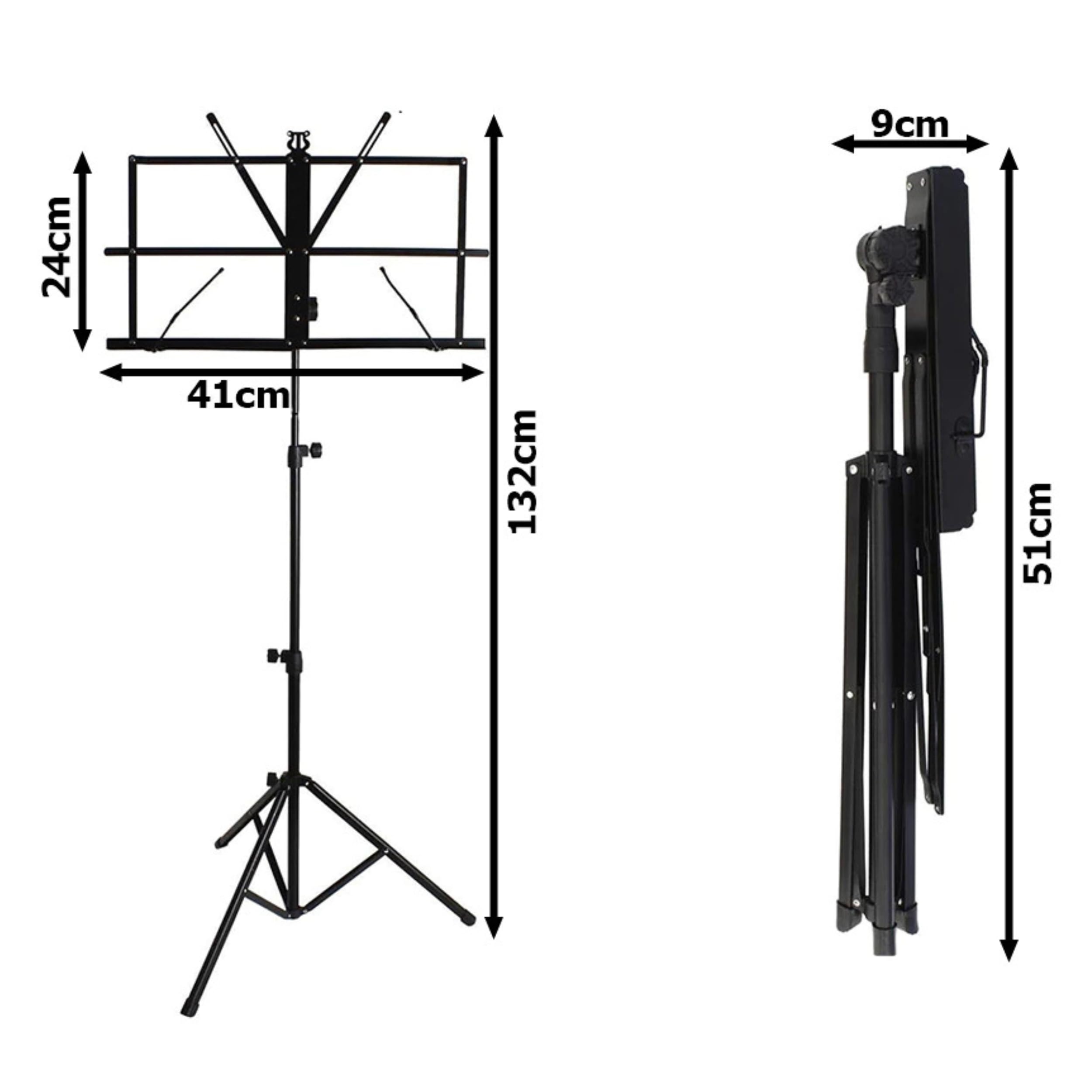 PARENCE Leggio in alluminio regolabile pieghevole Porta spartiti con borsa Altezza 132 cm