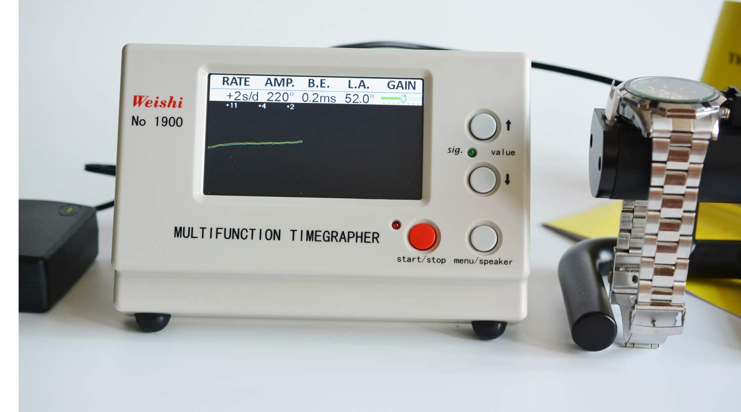 LLF - Cronometro multifunzione con schermo LCD NO.1900, nuovo coassiale Timegrapher MTG Watch Tester Timing Mac