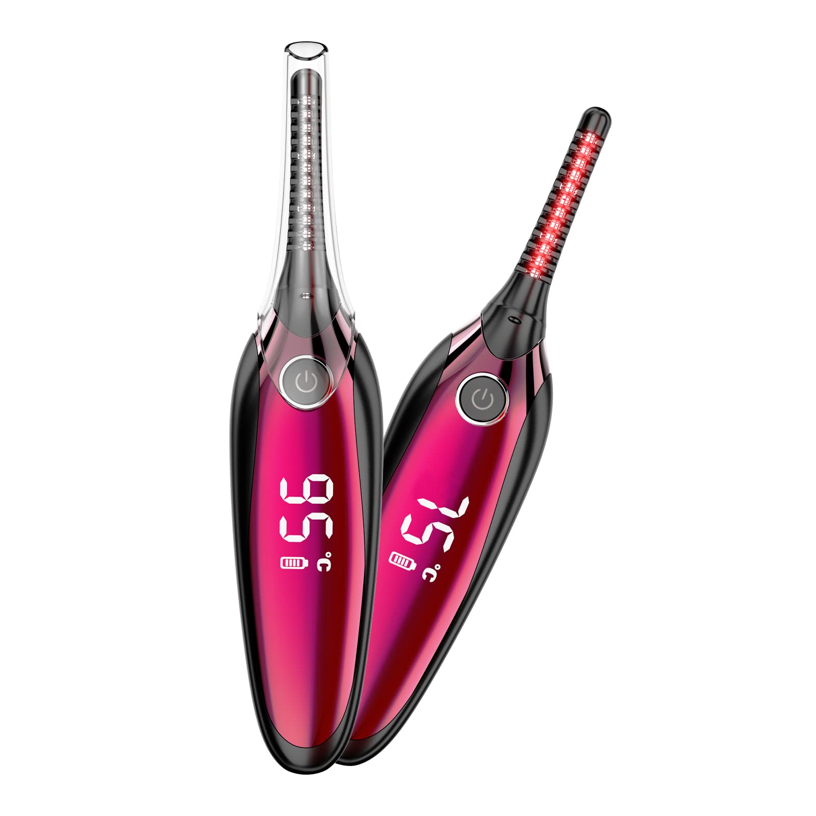 Heated Eyelash Curler, Kimairay Rechargeable Electric Eyelash Curler for Quick Natural Curling, 4 Temperature Modes with LED Digital Display, Eyelash Curler Brush for Women Girls Gifts(Rose Pink)