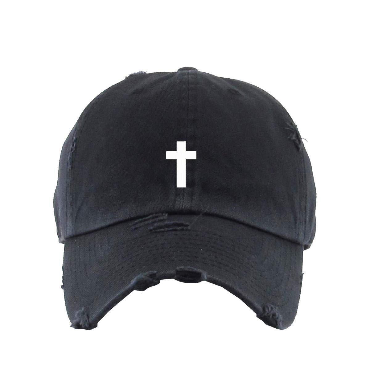 Cross Vintage Baseball Cap Embroidered Cotton Adjustable Distressed Dad Hat