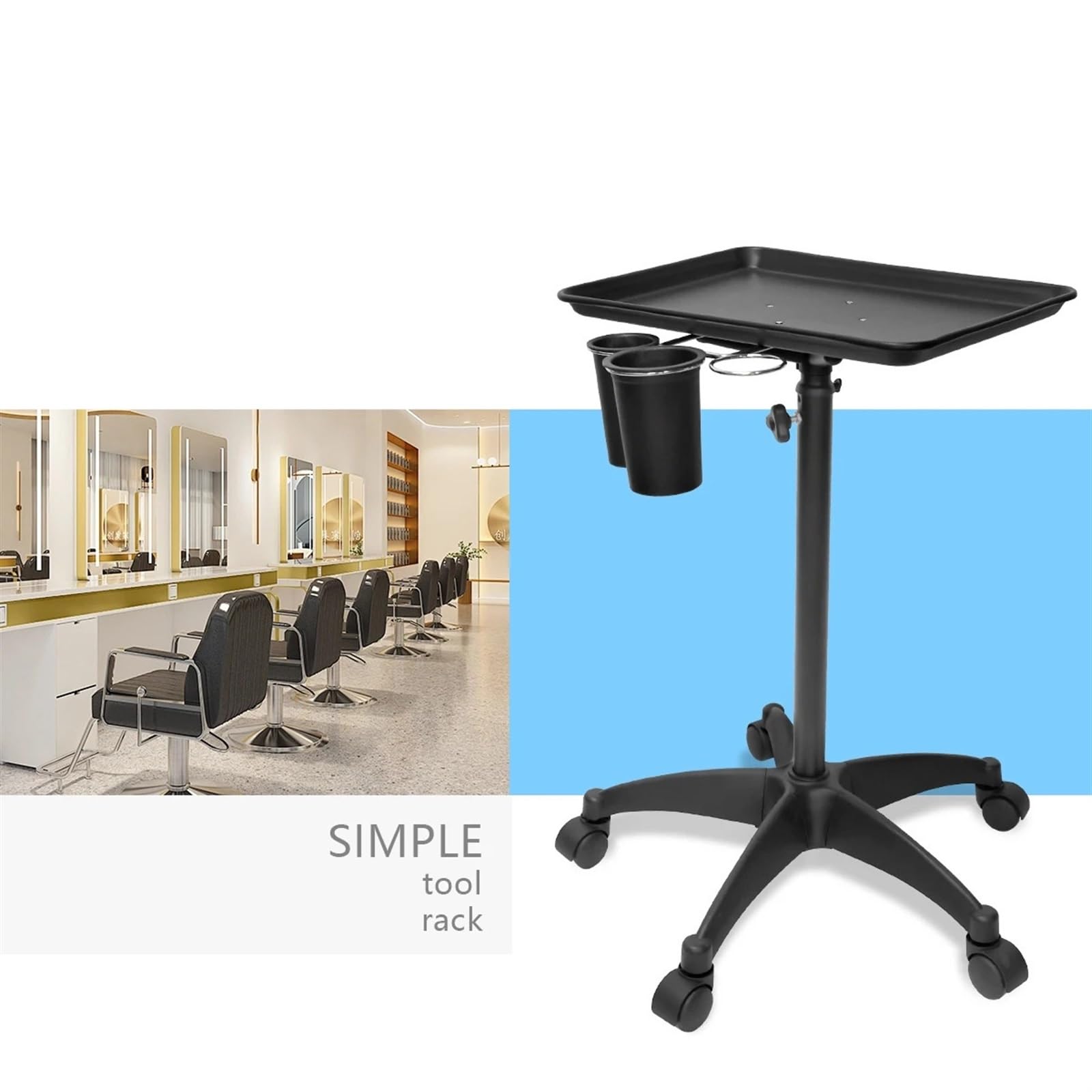 Carrello per Estetista Carrello for Parrucchiere Carrello con Ruote Carrello portaoggetti Vassoio for Capelli Carrello Multifunzionale di Bellezza Barbiere Strumenti for tintura Accessori