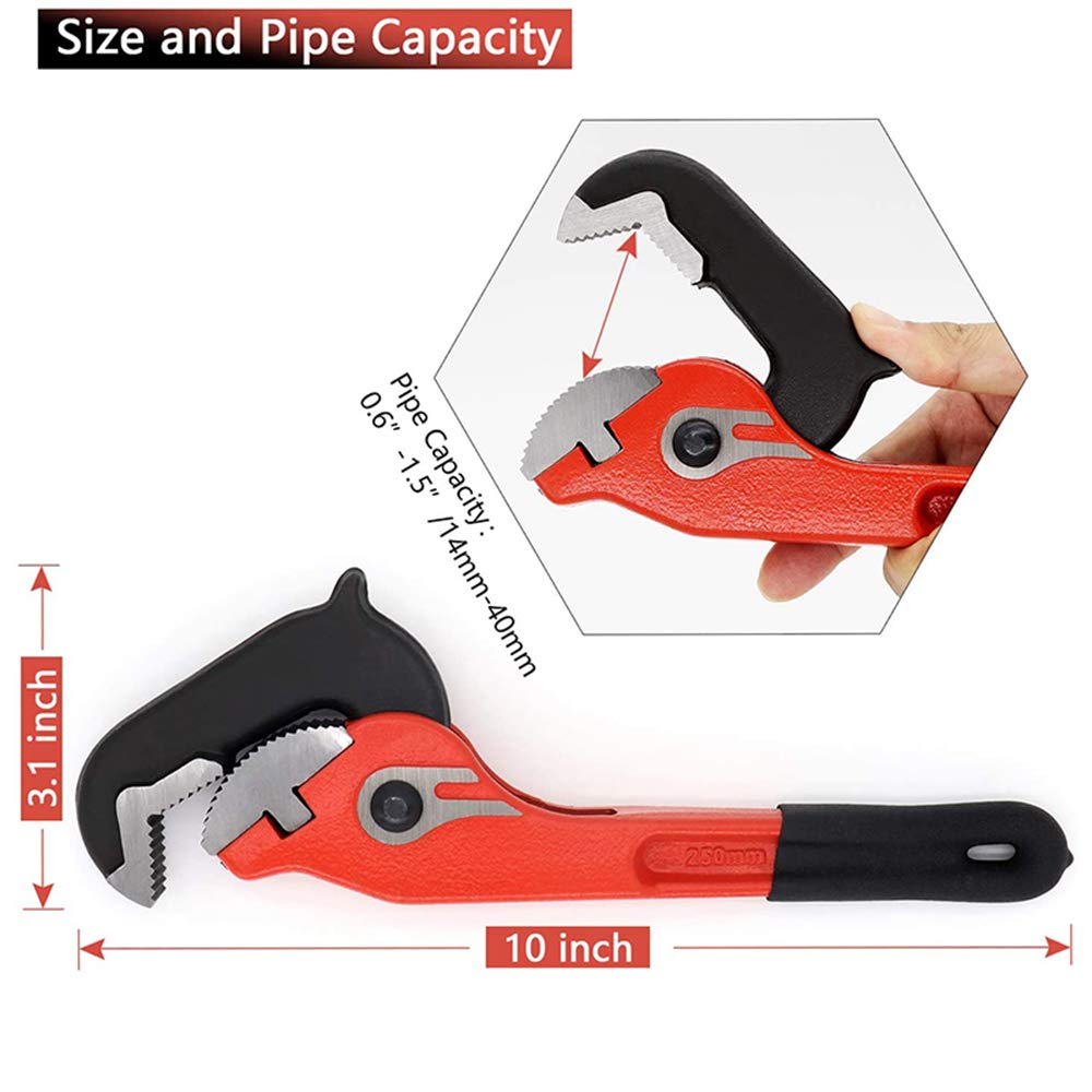 Klucz hydrauliczny 25,5 cm, narzędzia hydrauliczne, 25,5 cm automatyczna regulacja szybki klucz do rur klucz grzechotkowy klucz wielofunkcyjny szczypce, odpowiedni dla hydraulików