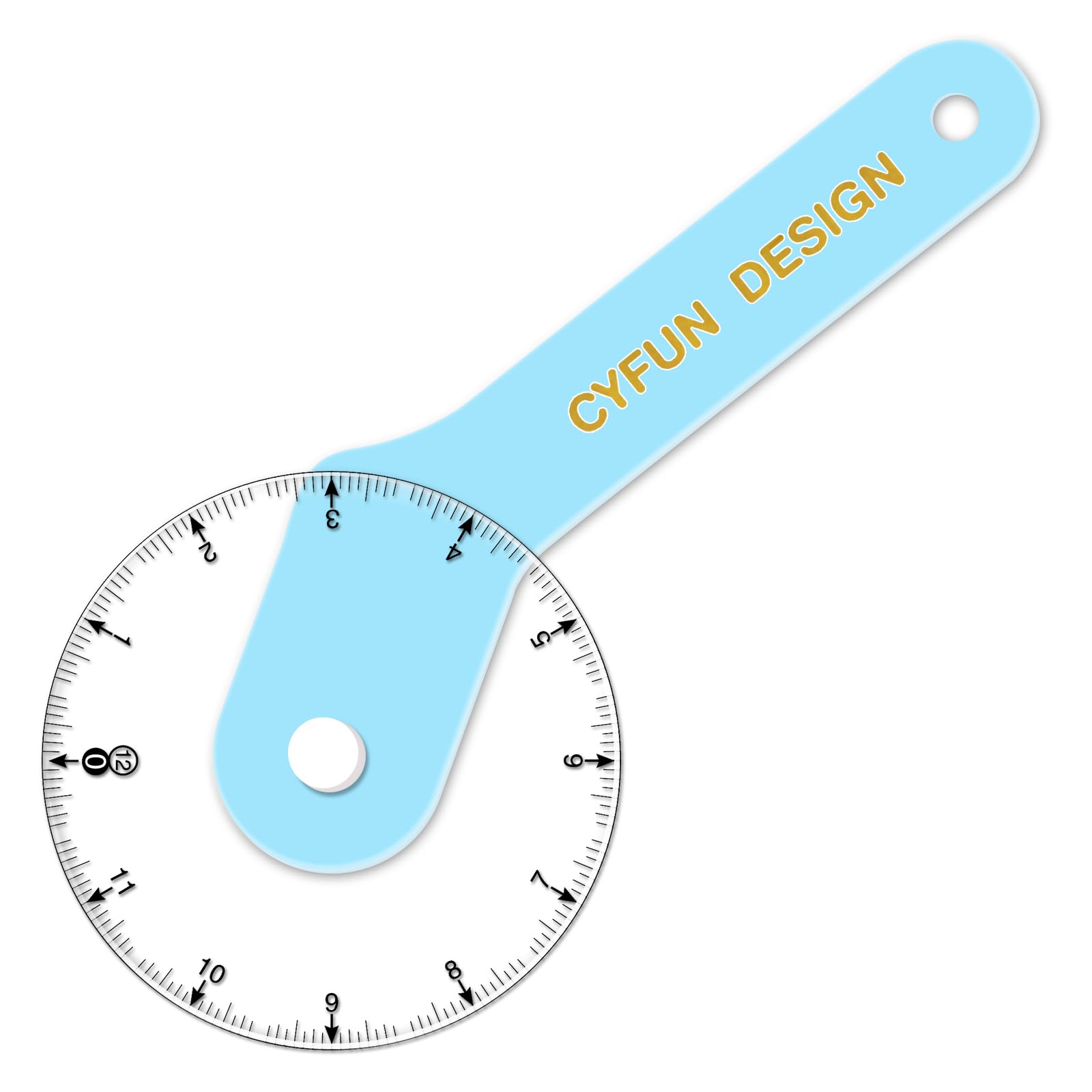 12inch Sewing Wheel Ruler for Measuring Curves；360 Degrees Rotating Acrylic Rolling Rulers for Tailors, Dressmakers & Seamstresses necklines, Trim, Ruffles, Binding, Etc.
