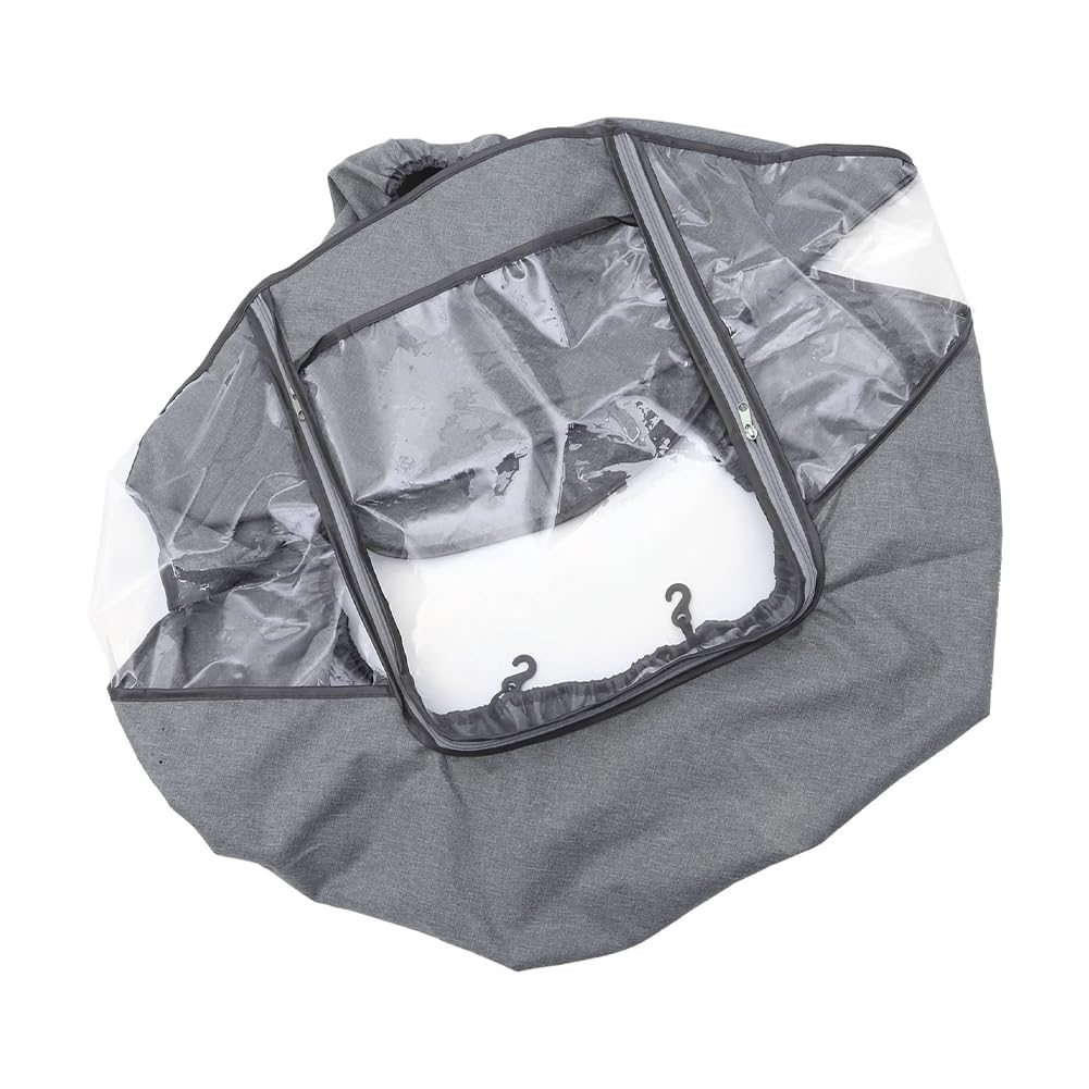 Tiiyee Housse de pluie universelle pour poussette, protection contre les intempéries, coupe-vent, respirante, protège de la poussière avec poche de rangement pour la plupart des poussettes simples de