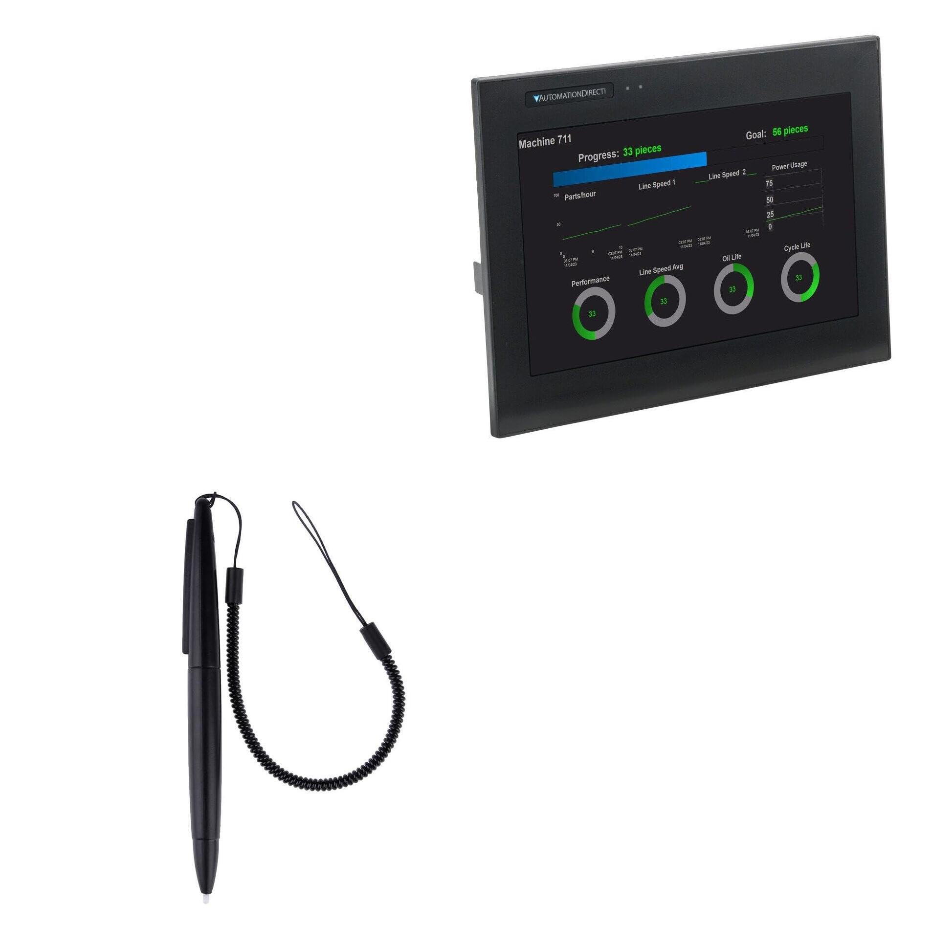 BoxWave Stylus Pen Compatible with C-More CM5-T12W - DirectSign Resistive Stylus, for Resistive Touchscreens Plastic Lanyard - Jet Black