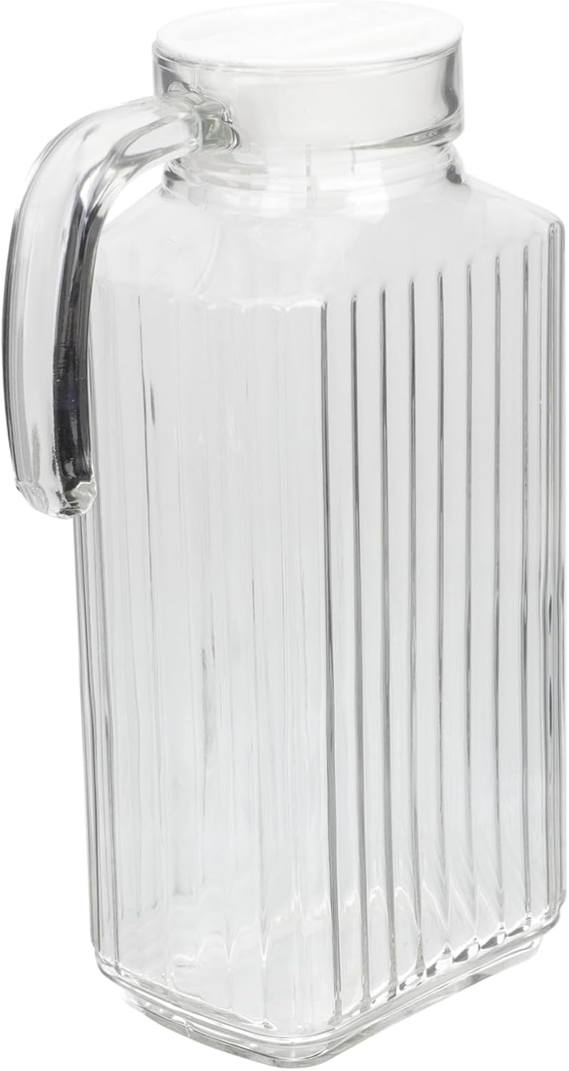 IMIKEYA Large Capacity Glass Cold Beverage Holder for Parties and Gatherings Sturdy Cold Water Kettle for Juices and Lemonade Easy to Clean and Portable Design