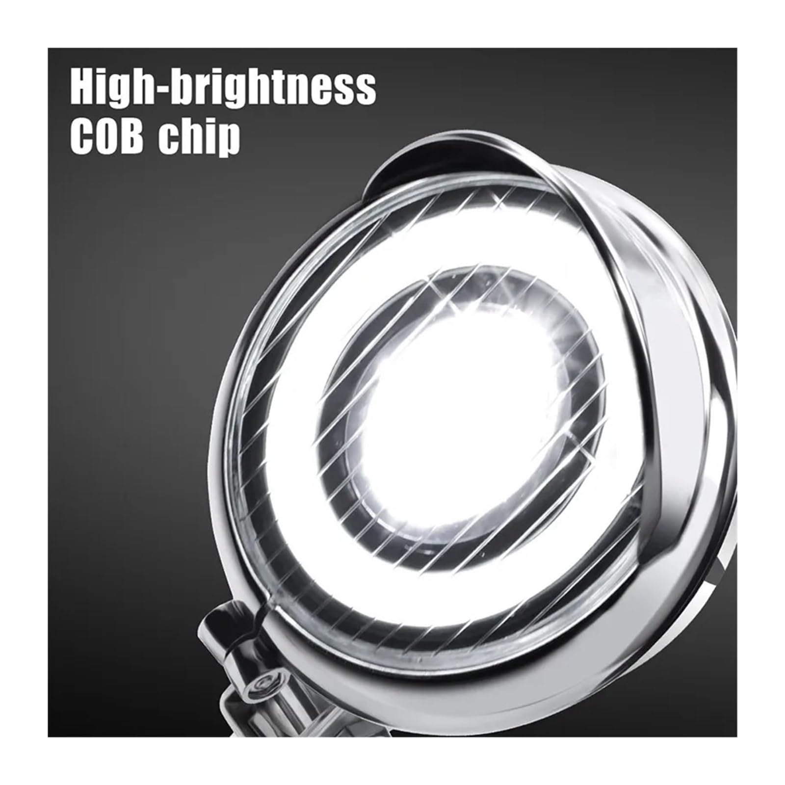 Faros para motocicleta Para Chopper Para Bobber Foco LED Para Motocicleta Luz De Marcha Auxiliar Blanco Cromado 12V 2 Unidades