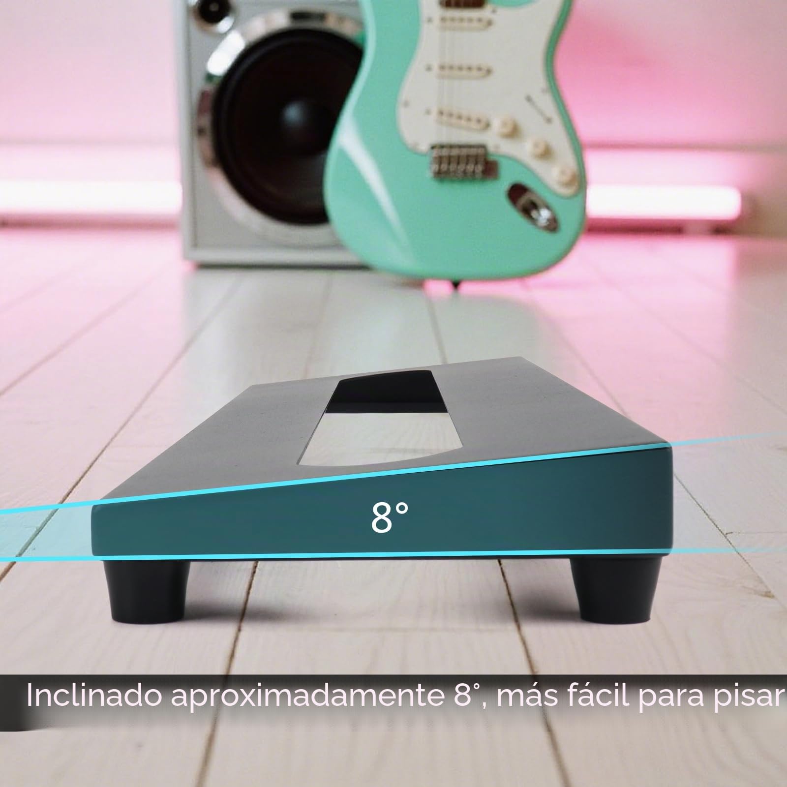 GOKKO Pedaleta pequeña para guitarra de 40 x 12,5 cm, con bolsa de transporte (GKS-16)