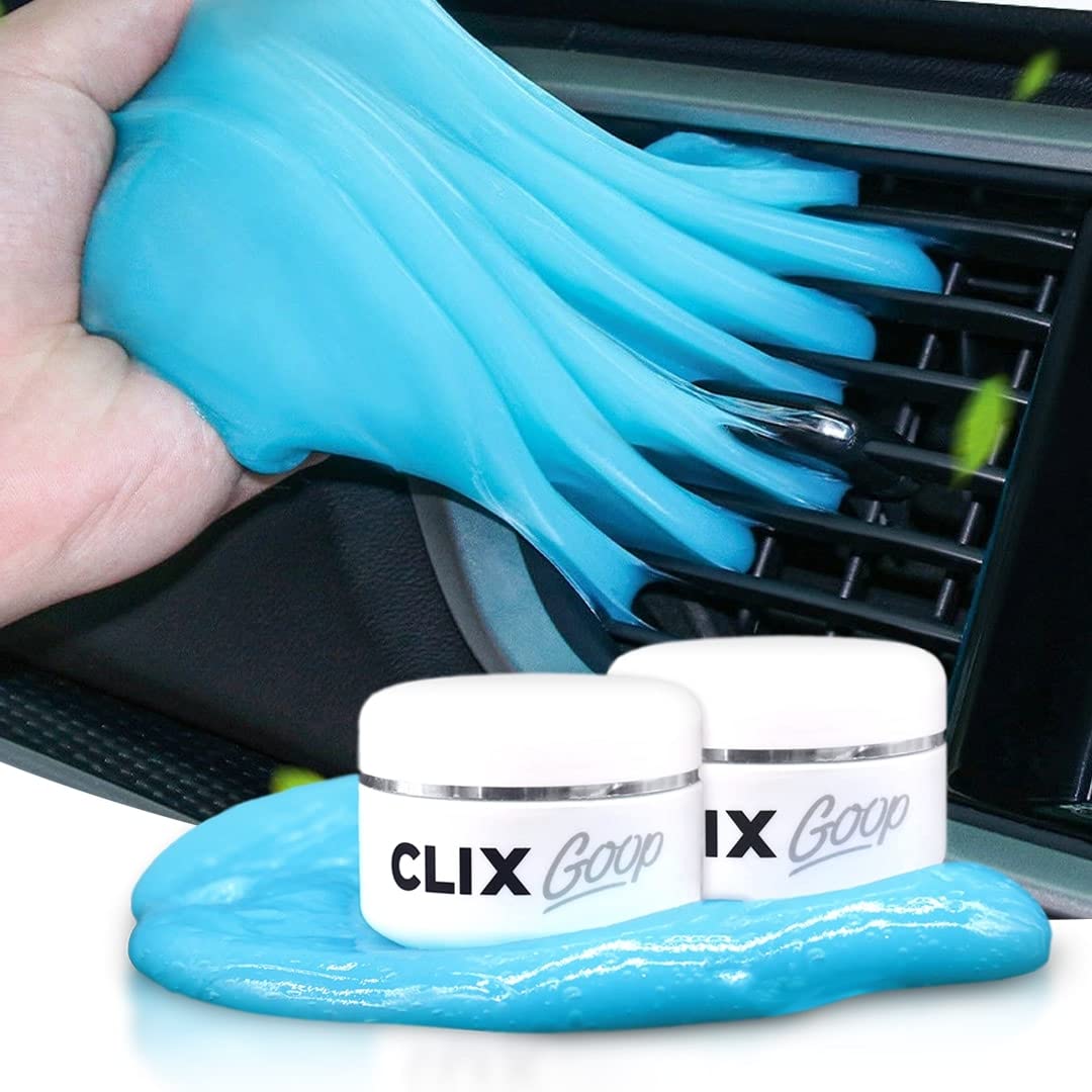 CLIX Goop - Car Cleaning Gel, Cleans Hard to Reach Places Like Vents, Cupholders, Center Consoles, and More. Perfect for Car, Home, Office, and Gifts! (2 Pack)