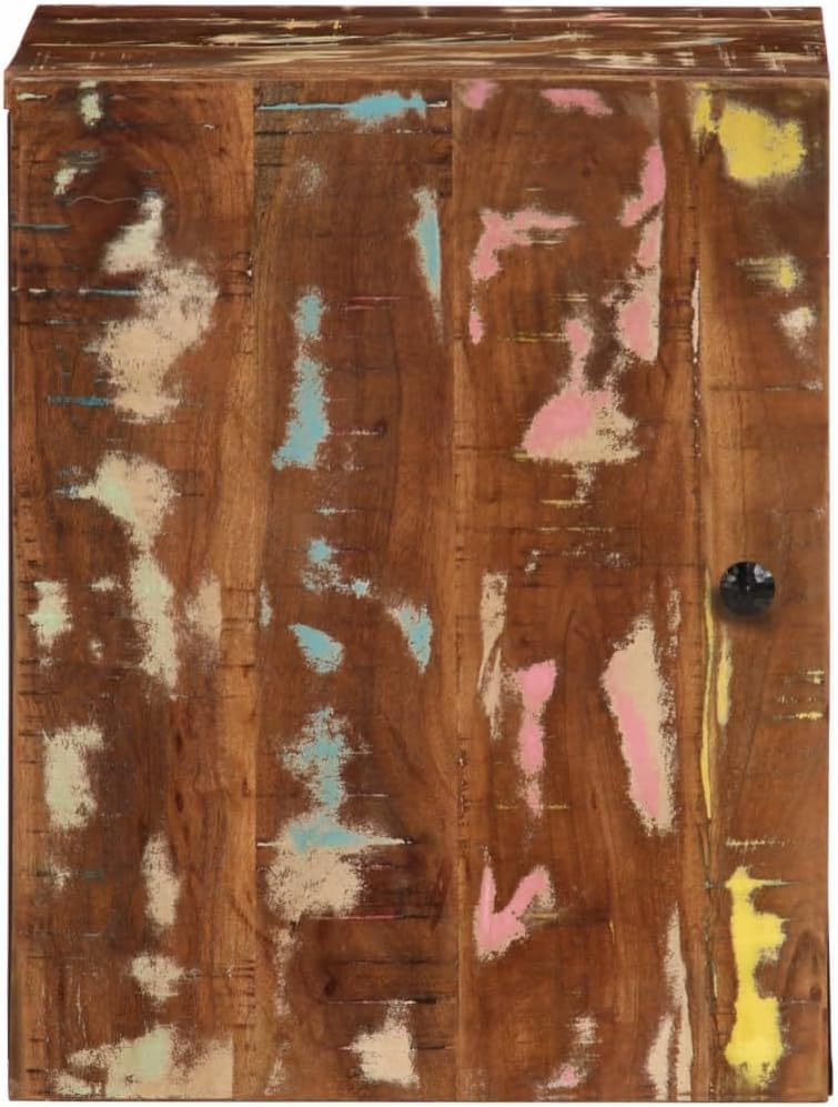 Bathroom Wall Cabinet Multicolor Rustic Solid Reclaimed Wood 13x15x19 Inch Wall-Mounted Storage for Bathroom Vanity Set and Farmhouse Vanity Combo