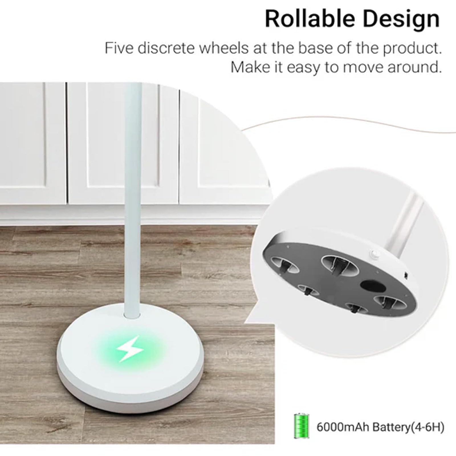 Téléviseur intelligent portable 32 pouces sur roulettes 32in-8+256G-white