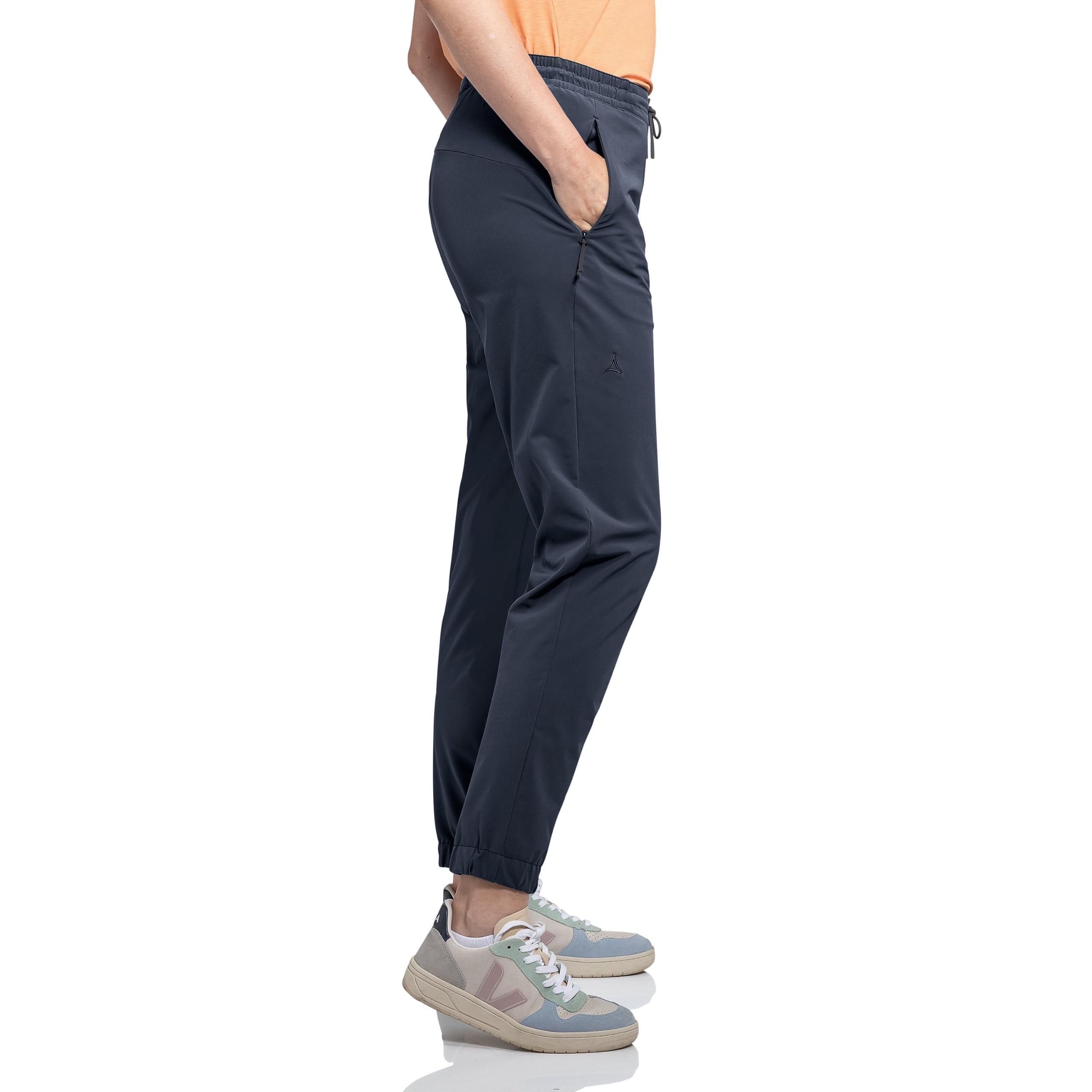 Schöffel Damen Pants Vienna L, Wasserabweisende Freizeithose mit 4-Wege-Stretch, leichte Outdoorhose mit elastischem Bund und praktischer Sicherheitstasche