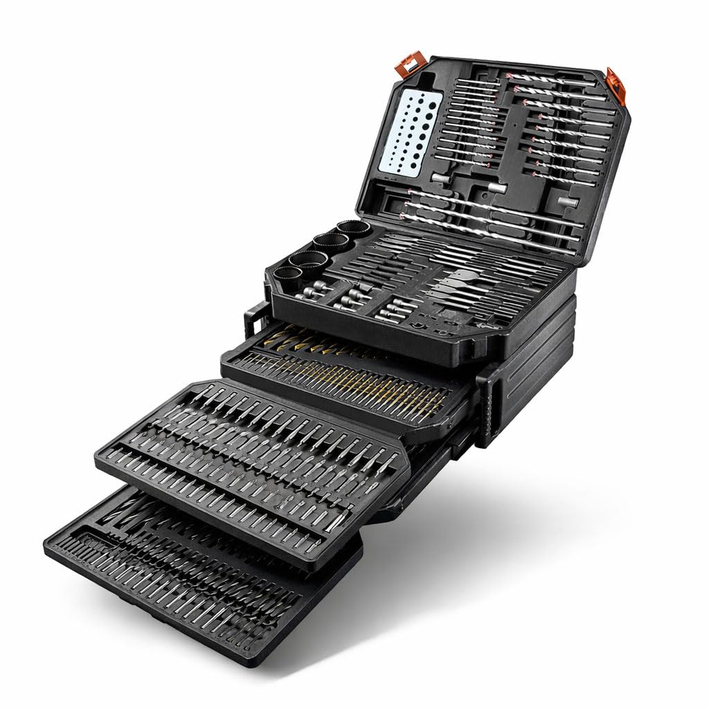 300pc Drill Bit Driver Set Wood Metal Masonry HSS Titanium Bit Case DIY Tool Kit