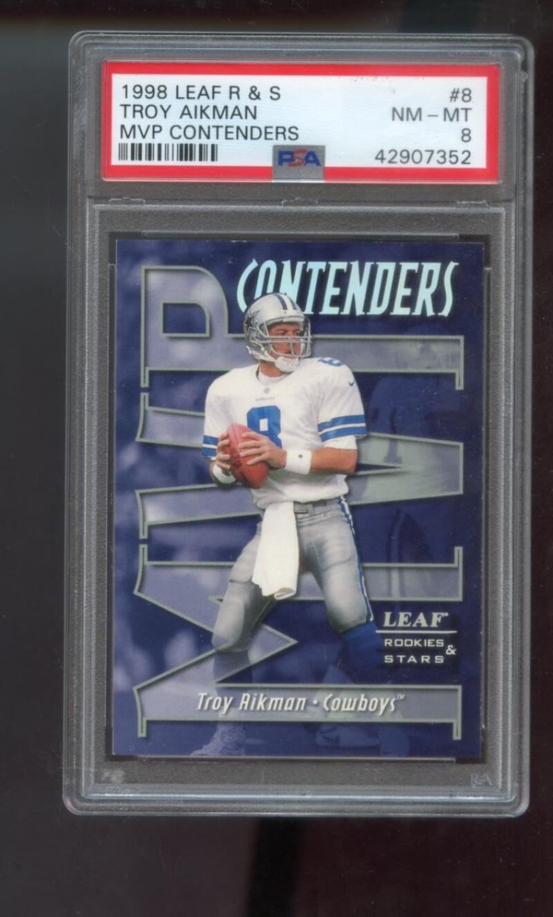 1998 Leaf Rookies And Stars R S MVP Contenders #8 Troy Aikman PSA 8 Graded Football Card NFL INSERT Dallas Cowboys 41/2500
