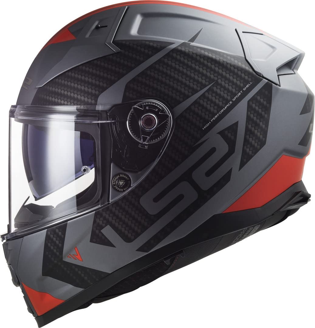 LS2, Casco Moto Integral VECTOR II SPLITTER Matt Titanium Red, M