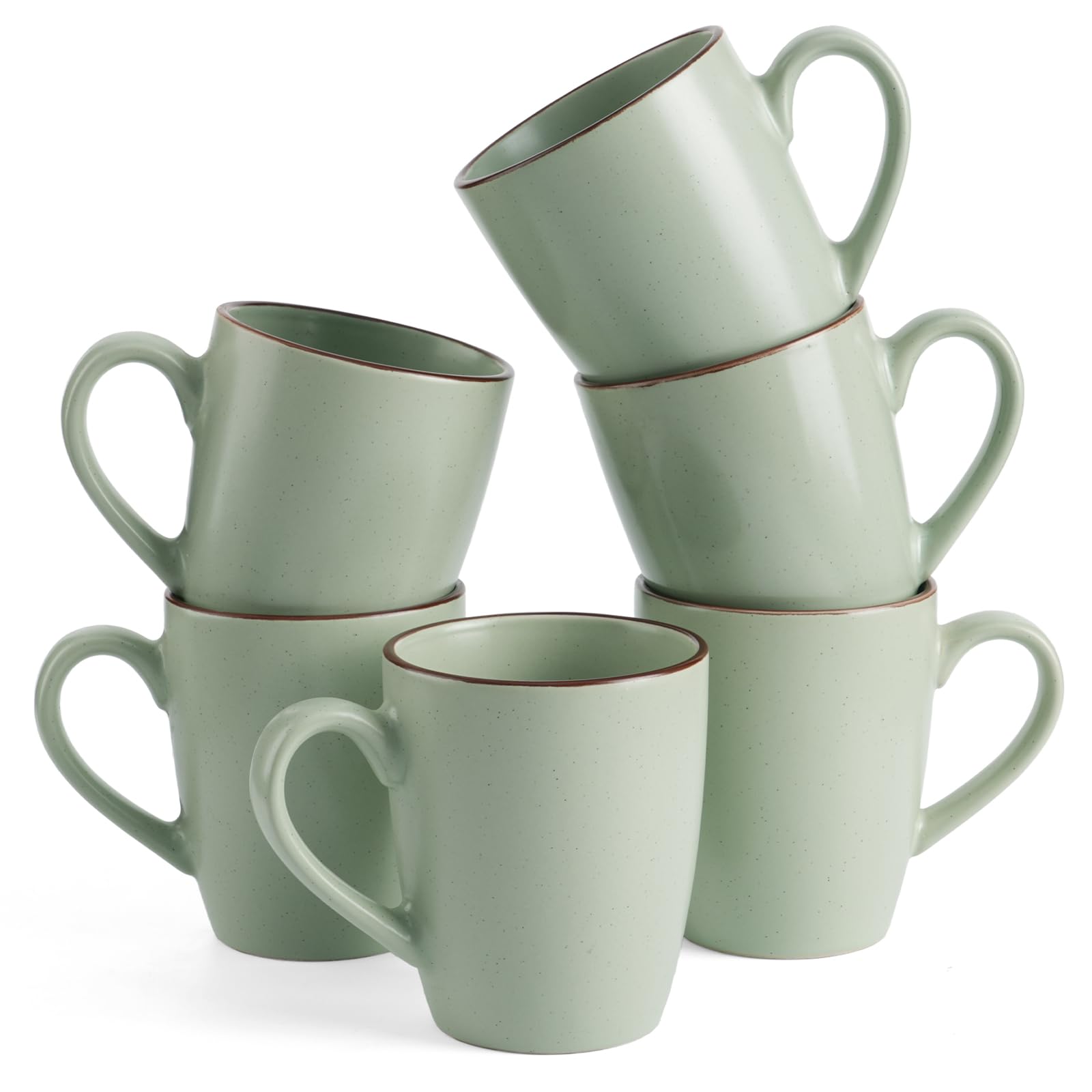 Amazon.com: famiware Venus Coffee Mugs for 6, 14 oz Mug Set, Dringking Cup  with Handle for Coffee, Tea, Cocoa, Milk, Light Green : Home & Kitchen