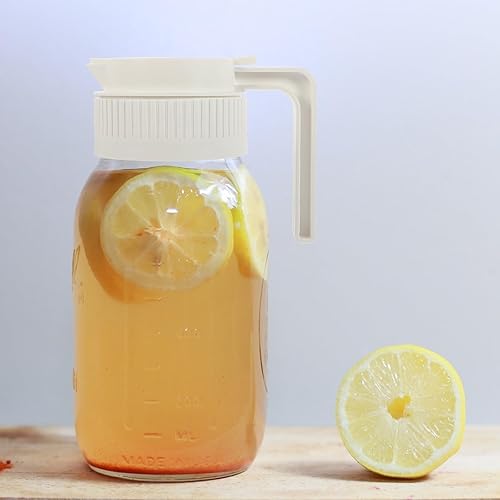 Miniatura 8 de Hemoton Tarro Mason de boca ancha con asa, tapas de plástico para beber reutilizables a granel, jarra de tarro Mason - Blanco (tarro no incluido)