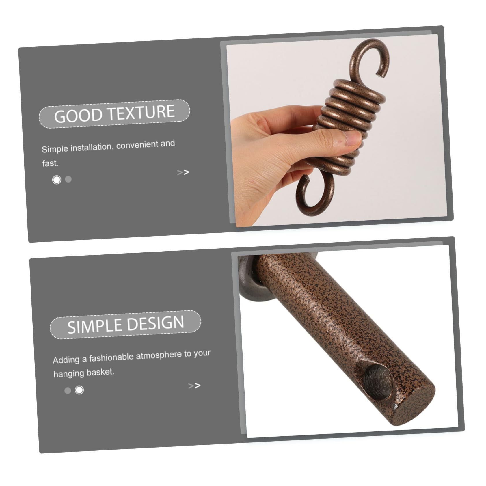 POPETPOP Kit de Resorte Oscilante de Metal para Colgar Hamacas y Sillas Colgantes, Aleación de Acero Hierro, Absorbe Golpes, Uso en Jardín y Balcón
