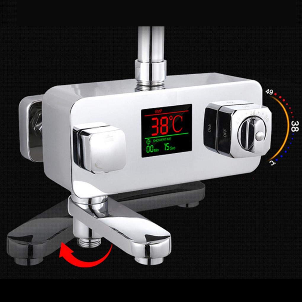 Yongse KCASA KC-546 Led Temperature Display Thermostatic Shower Mixer Faucet Water Powered No Need