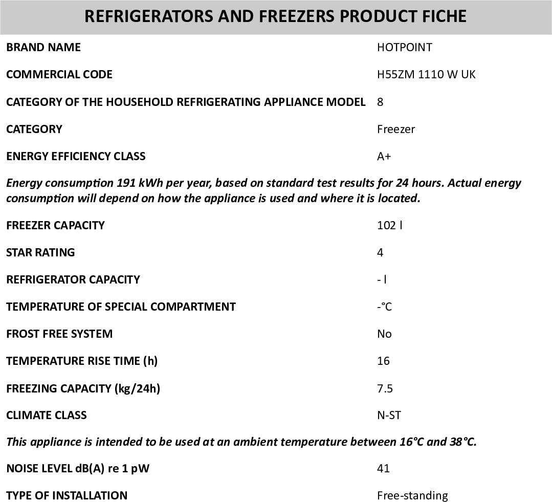 H55ZM1110WUK 102L Under Counter Freezer Amazon.co.uk Large Appliances