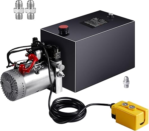 Miniatura 1 de VEVOR 8 cuartos de galón de doble acción, velocidad de flujo de 0.91 GPM, presión máxima de alivio de 3200 PSI, bomba hidráulica de 12 V CC para