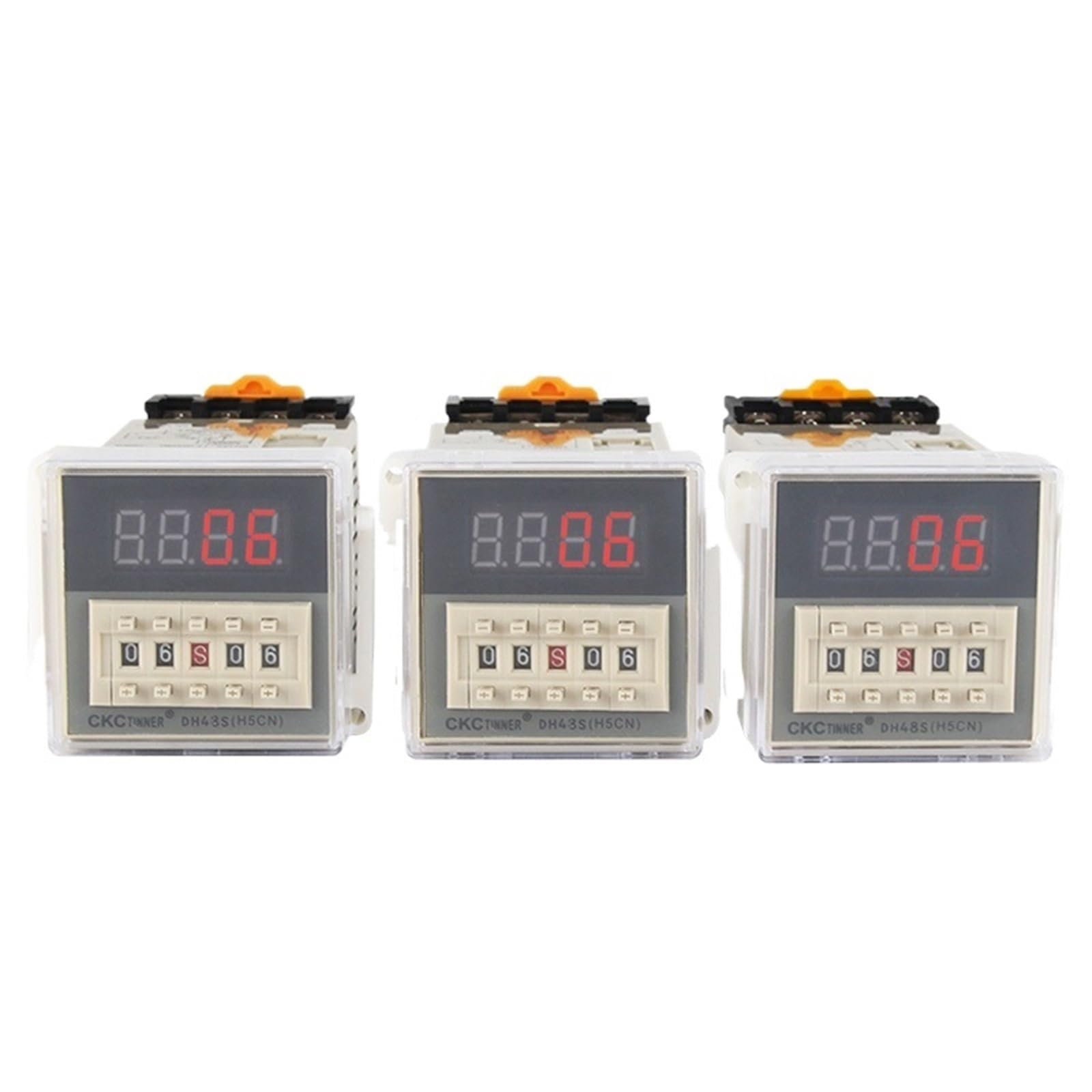 Interruptor de relé temporizador programable LED Digital DH48S-2Z 0,01 S-99H99M con Base de enchufe AC/DC 12V 24V 36V 110V 220V 380V temporizador de retardo(AC 24-240V)