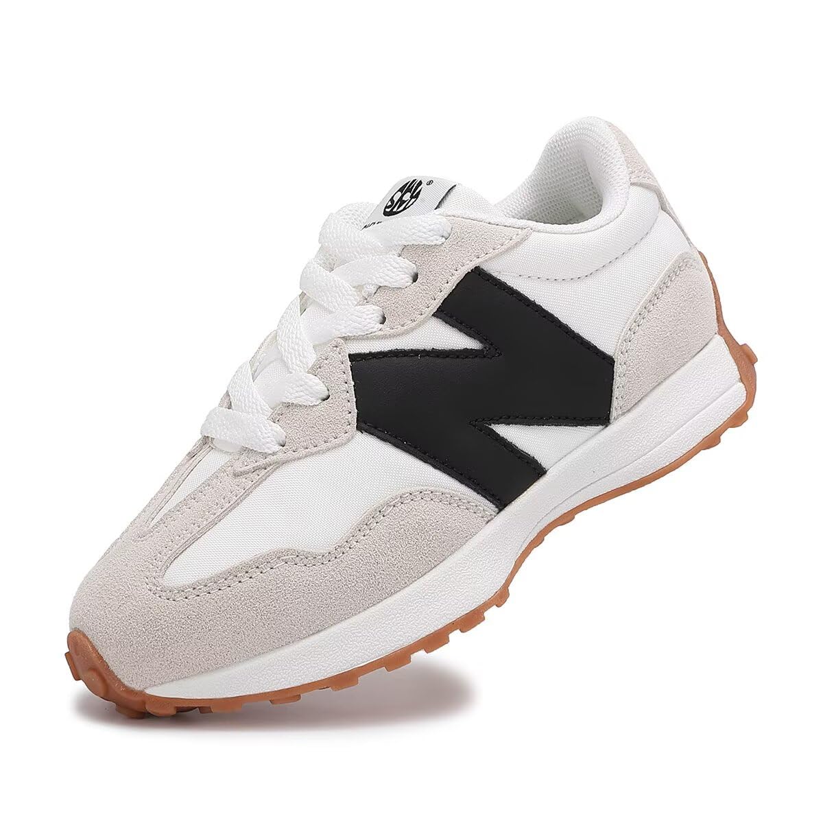 Kids Sneakers Lightweight Memory Foam Insole Lace-up with Trendy Styles - Non-Slip Fashion Platform Boys and Girls Shoes 31 EU White Black