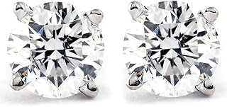 Pompeii 1.00Ct Round Brilliant Cut Natural Diamond Stud Earrings in 14K Gold Setting