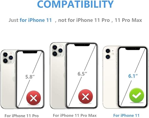 Miniatura 2 de Funda tipo cartera para iPhone 11 con tarjetero y ranuras para tarjetas, doble cierre magnético y funda duradera a prueba de golpes para iPhone 11