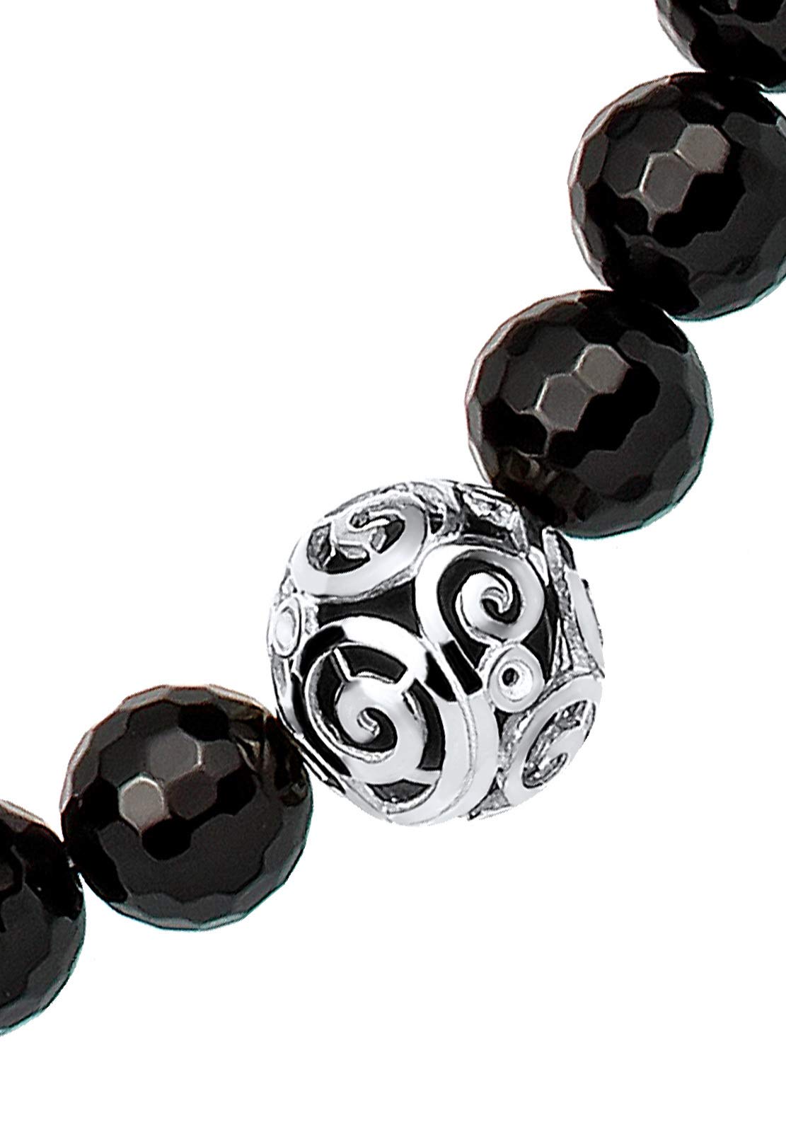 Elli Damen-Halskette Ornament Edelsteinkette 925 Silber Onyx schwarz - 0103240215