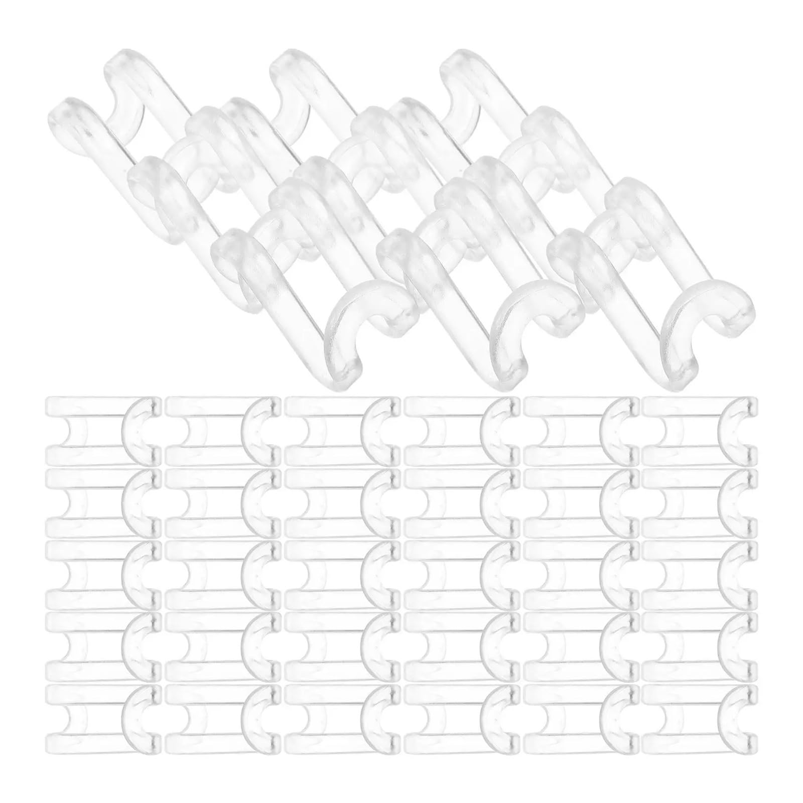 Clothes Hanger Connector Hooks 30Pcs Space Saving Hanger Connector Hooks Transparent Cascading Plastic Clothes Stacking Closet Organizer for Wardrobe Storage