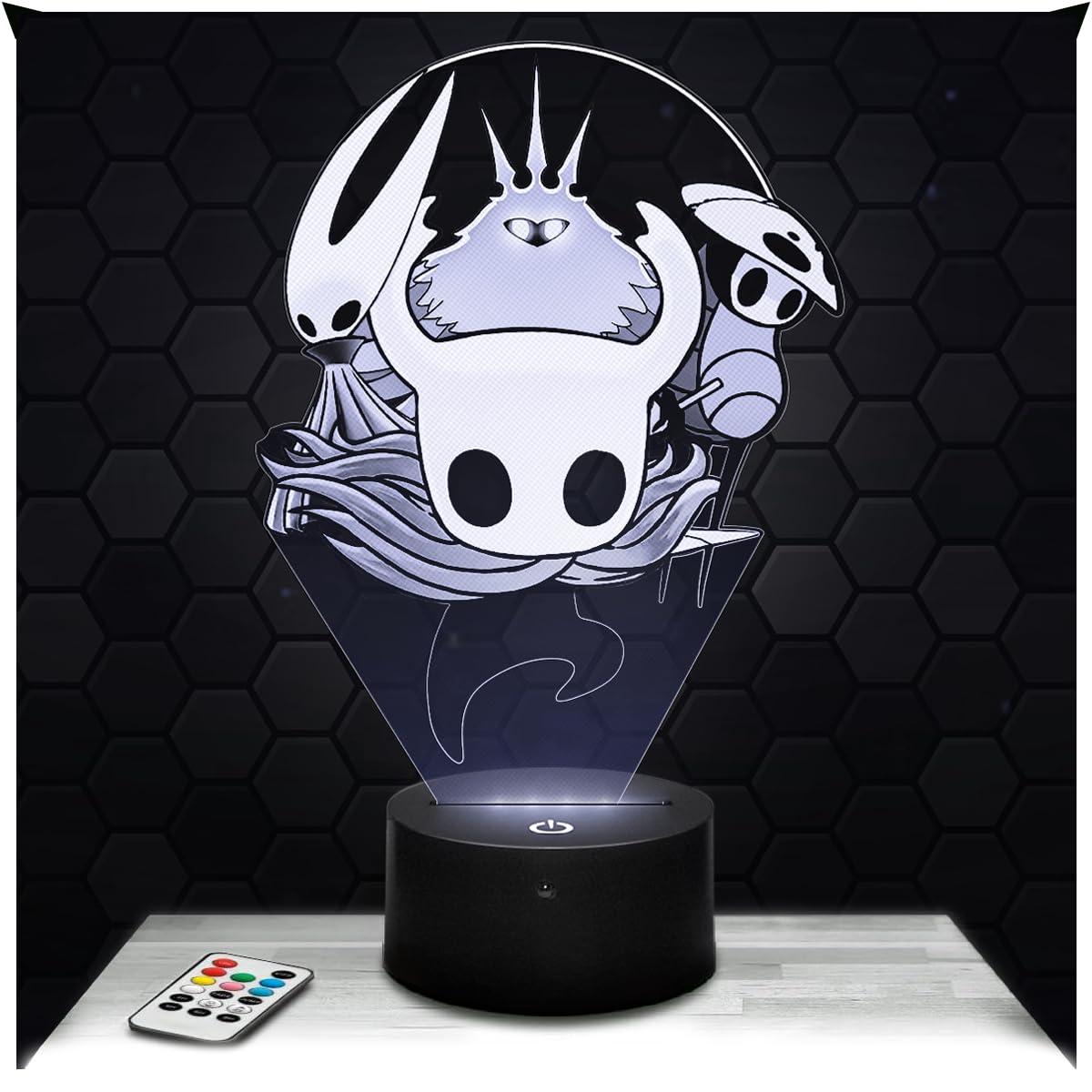 Lampephoto.fr - Hollow K. 3D Lamp, Night Light 3D LED Illusion Lamp, Boy's Room Decoration Gaming Gamer Video Games, Gift idea for Boys, Night Light for Children's Bedroom, Gifts Merchandising TOP