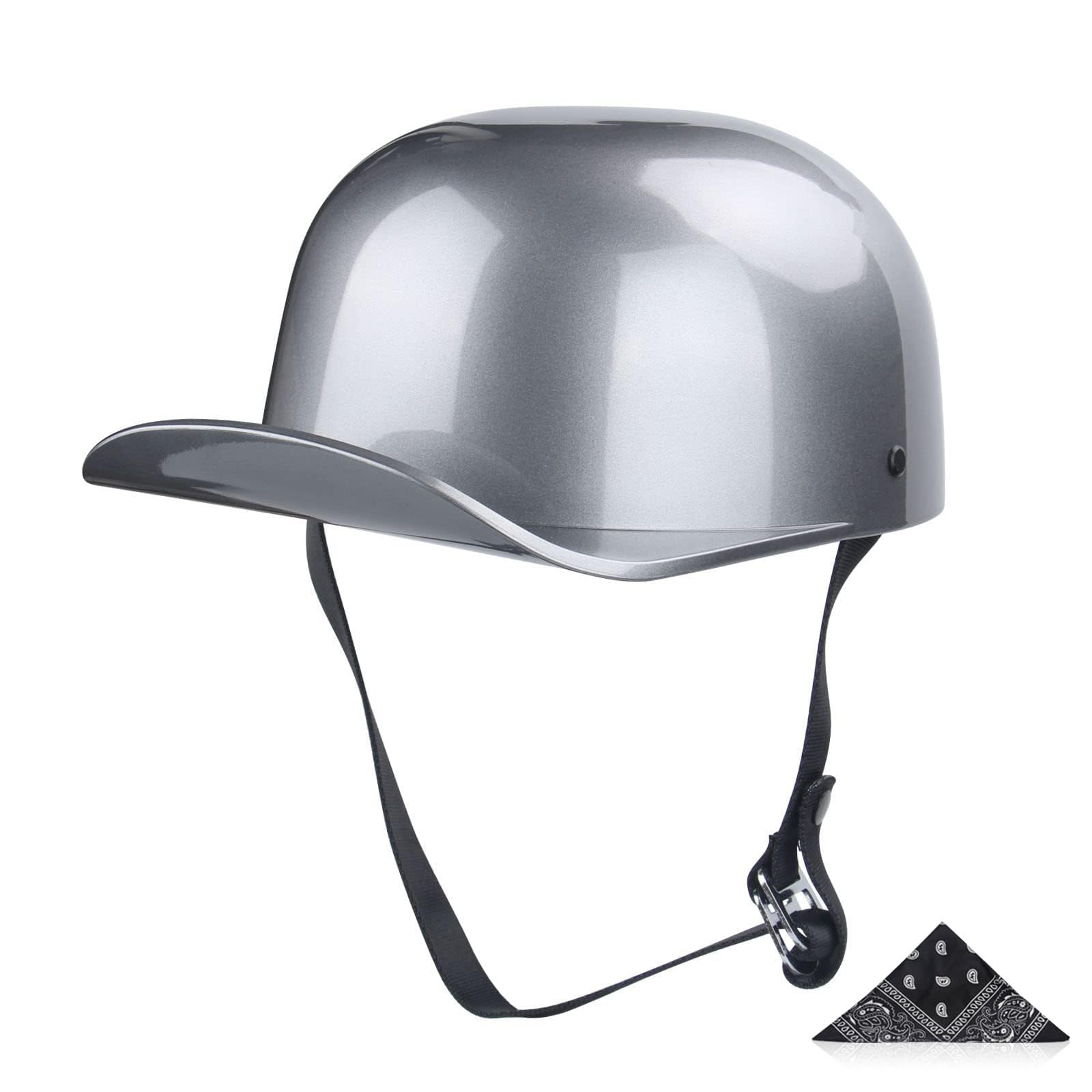Uchoose Baseball Motorcycle Helmet - DOT Approved Open Face Helmet for Men Women Baseball Cap Helmet for Bike, Cruiser, Chopper, Moped, Scooter
