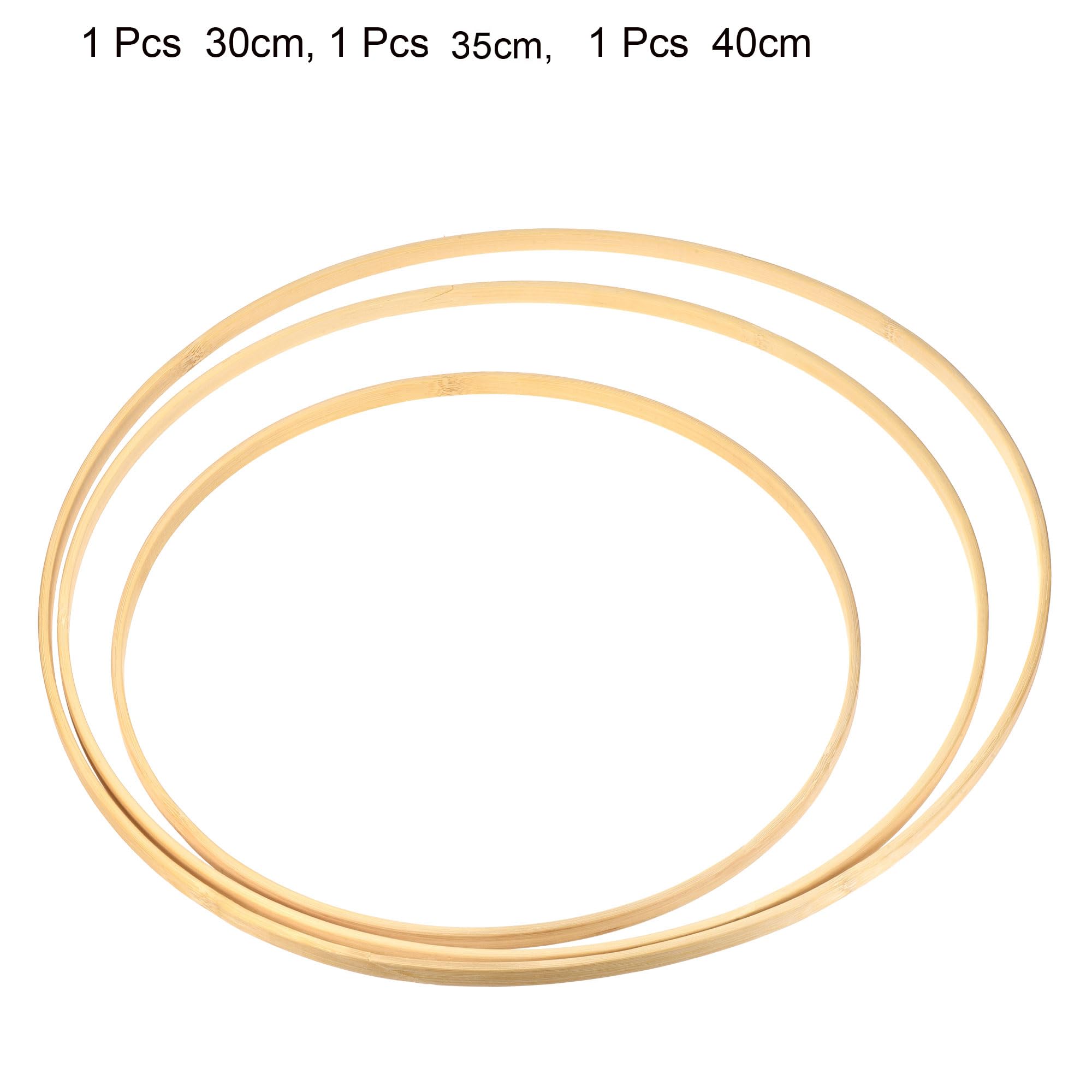 PATIKIL 12/14/16 Inch Wooden Bamboo Floral Hoop, 3Pcs in 1 Set Craft Rings for DIY Wedding Wreath Decor Dream Catcher - Image 3
