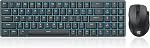 Redragon BS8773 Clavier sans fil et Mouse Combo, 78 Clés 2.4Ghz sans fil à faible profil Mechanical Brown Switch Clavier avec/Slim Compact Design & Single Blue Backlit, Grip Confort 2400 DPI Max souris