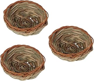 GANAZONO 3 pcs straw bird nest miniture decoration lawn decor jaula para pajaros periquitos woven birds cage handmade bird birds breeding Bird Breeding Nest Bird Nest for Lawn to weave