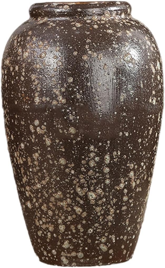 Vase Desktop Ceramic Desktop Vase Retro Nostalgic Modern Simple Dried Flower Arrangement Ornaments(W19 X H30cm)